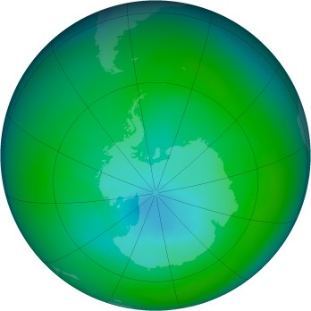 Antarctic ozone map for 2005-12
